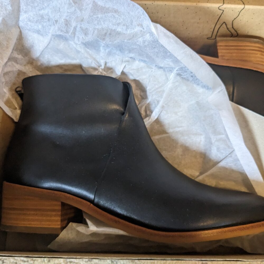 Soludos Venetian Bootie Sz 9 Black Leather - Picture 2 of 7